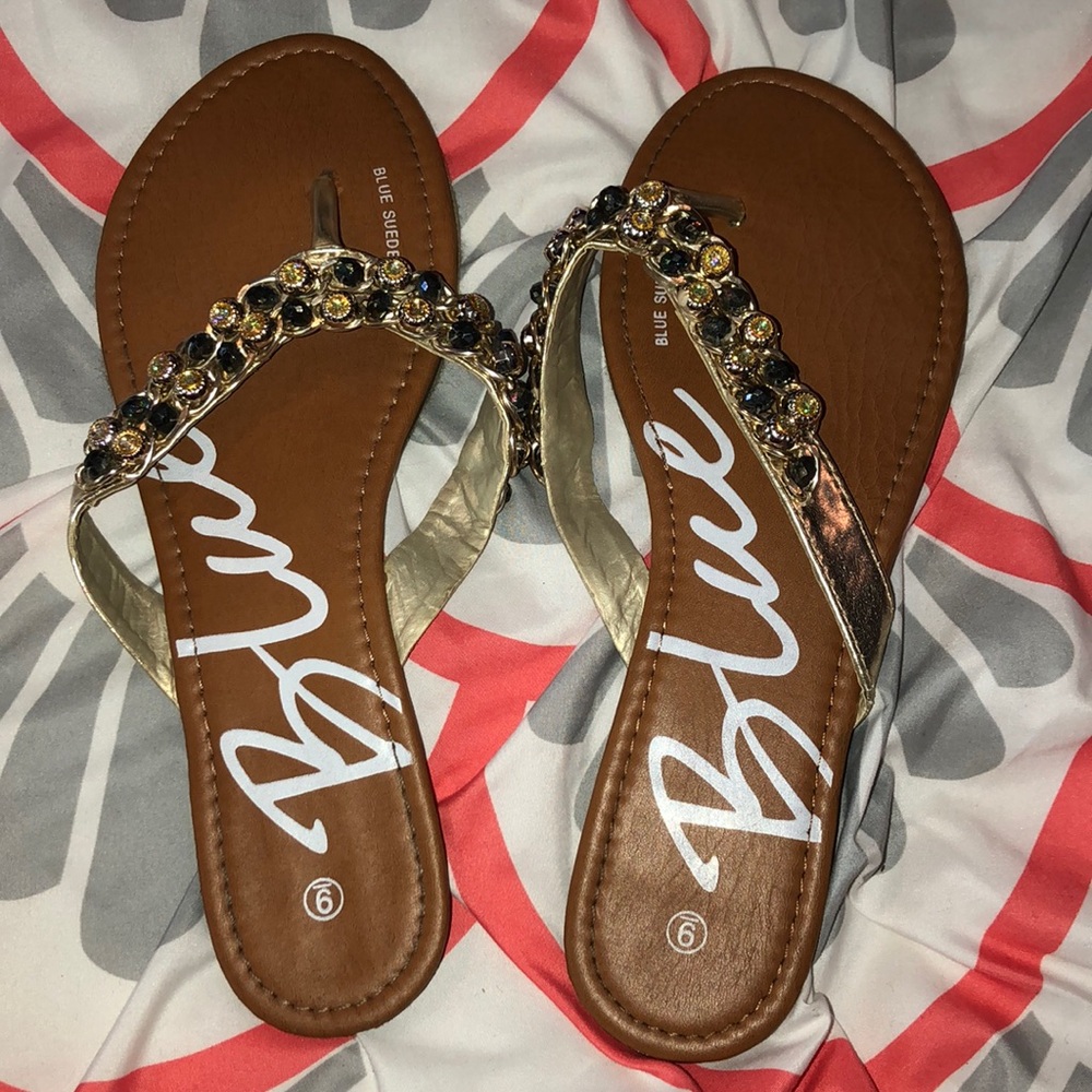 Blue Suede Sandals